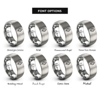 font options for inside engraving on grey trail marker blaze rings