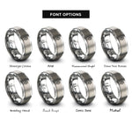 font options for inside engraving on gray trail marker blaze rings