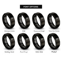 font options for inside engraving on black trail marker cairn rings
