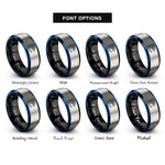 font options for inside engraving on black & blue & grey trail moon rings