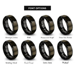 font options for inside engraving on gunmetal & black trail rider rings