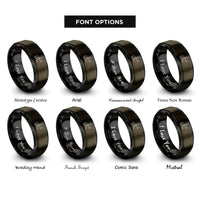 font options for inside engraving on gunmetal & black trail rider rings
