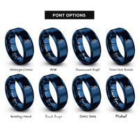 font options for inside engraving on blue trail runner rings
