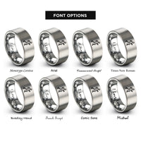 font options for inside engraving on grey trail runner rings