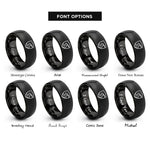 font options for inside engraving on black trail shield emblem rings
