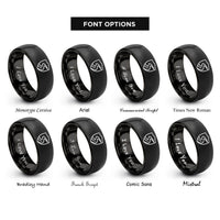 font options for inside engraving on black trail shield emblem rings
