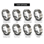font options for inside engraving on gray trail shield emblem rings