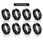 font options for inside engraving on black & gray trailhead rings