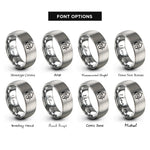 font options for inside engraving on silver trailhead rings