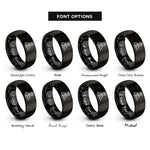 font options for inside engraving on black trailhead icon pin rings