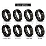 font options for inside engraving on black trailhead icon pin rings