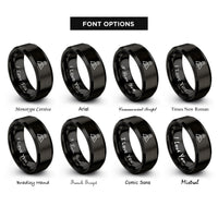 font options for inside engraving on black trailhead icon pin rings