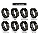 font options for inside engraving on black trailhead signpost rings