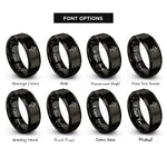font options for inside engraving on black trailhead signpost rings