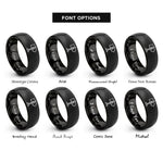 font options for inside engraving on black trailhead signpost rings