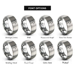 font options for inside engraving on grey trailhead signpost rings