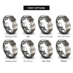 font options for inside engraving on grey trailhead signpost rings