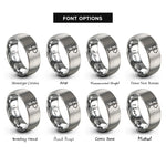 font options for inside engraving on grey trailhead signpost rings