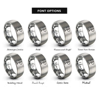 font options for inside engraving on grey trailhead signpost rings
