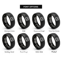 font options for inside engraving on black train badge rings