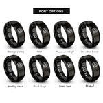font options for inside engraving on black train badge rings