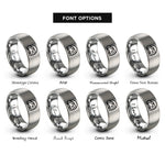 font options for inside engraving on grey train badge rings