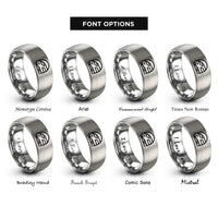 font options for inside engraving on grey train badge rings