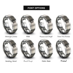 font options for inside engraving on grey train badge rings