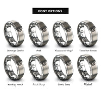 font options for inside engraving on grey train badge rings