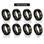 font options for inside engraving on gunmetal & black train badge rings