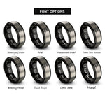 font options for inside engraving on black & gray train conductor rings