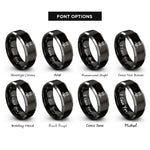 font options for inside engraving on black & grey train conductor rings