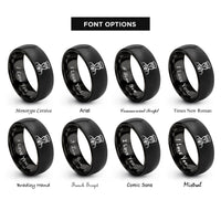 font options for inside engraving on black train conductor rings