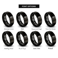 font options for inside engraving on black train conductor rings