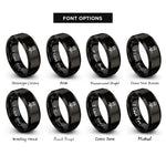 font options for inside engraving on black train conductor rings