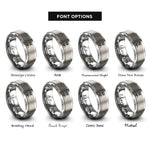 font options for inside engraving on silver train conductor rings