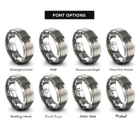 font options for inside engraving on silver train conductor rings