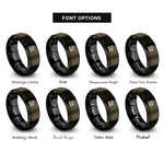 font options for inside engraving on gunmetal & black train engine stamp rings