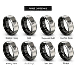 font options for inside engraving on black & grey train station rings