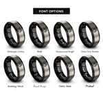 font options for inside engraving on black & grey train tracks rings