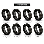 font options for inside engraving on black train tracks rings