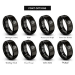 font options for inside engraving on black train tracks rings