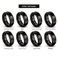 font options for inside engraving on black train tracks rings