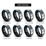 font options for inside engraving on black & blue & silver tram rings