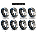 font options for inside engraving on black & blue & grey tram rings
