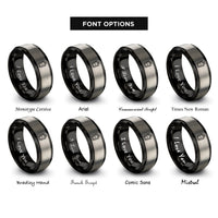 font options for inside engraving on black & gray tram rings