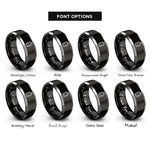 font options for inside engraving on black & grey tram rings