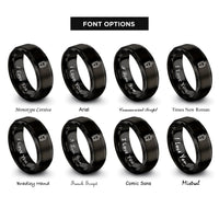 font options for inside engraving on black tram rings