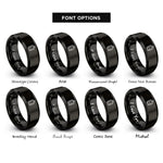 font options for inside engraving on black tram rings