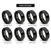 font options for inside engraving on black tram rings